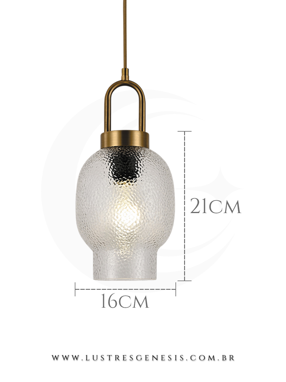 A Luminaria Pendente com acabamento em metal bronze e cupula de vidro transparente e ideal para renovar seu ambiente.